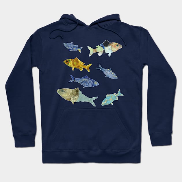 Vincent Van Gogh Fish Hoodie by RetroSalt